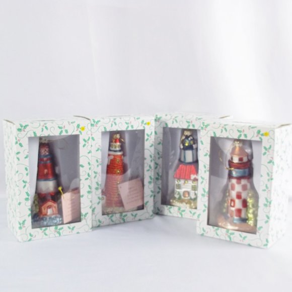 Set of 4 Different Lighthouse Hanging Ornaments - Picture 3 of 11